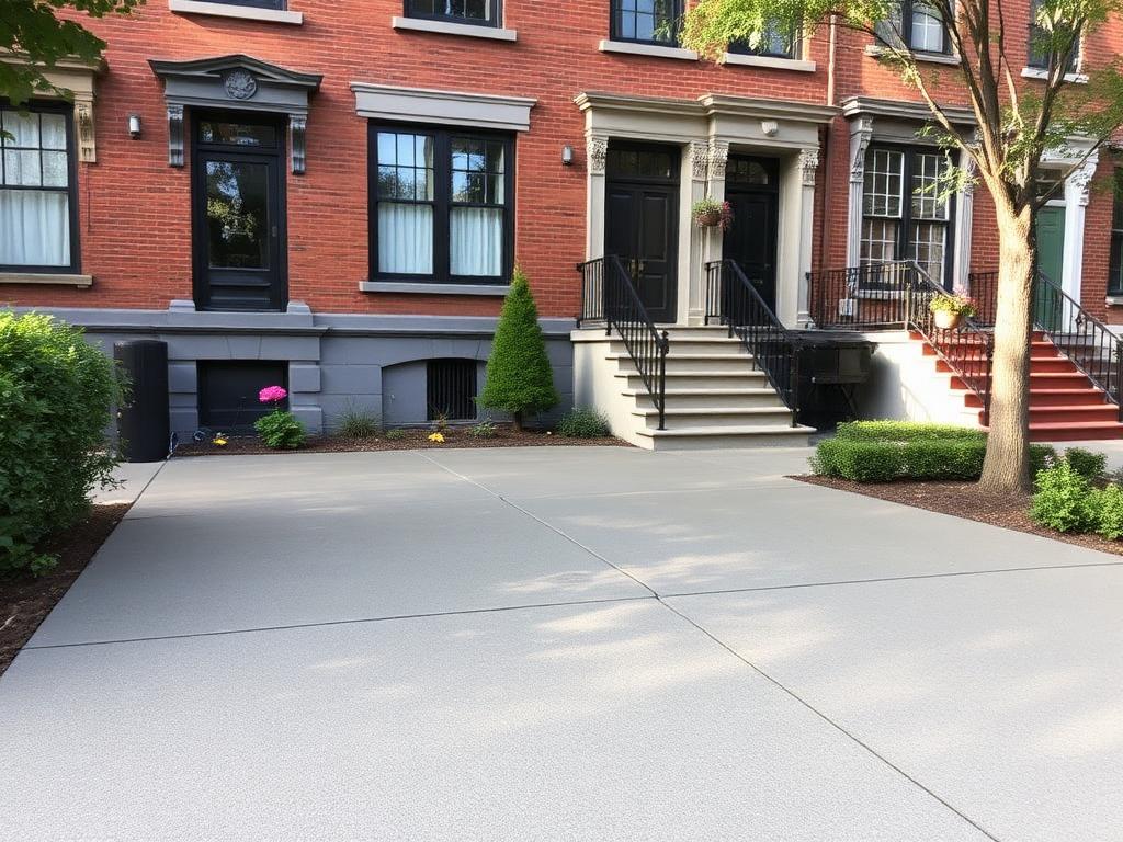 Residential concrete installation with a clean finished surface