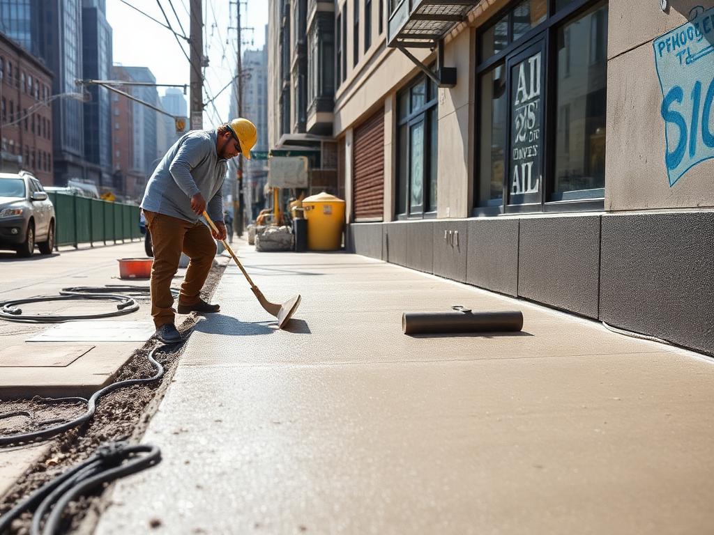 Completed residential concrete flatwork by Gotham Home Services